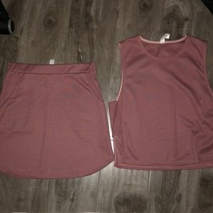 Top+ Skirt Pink Set